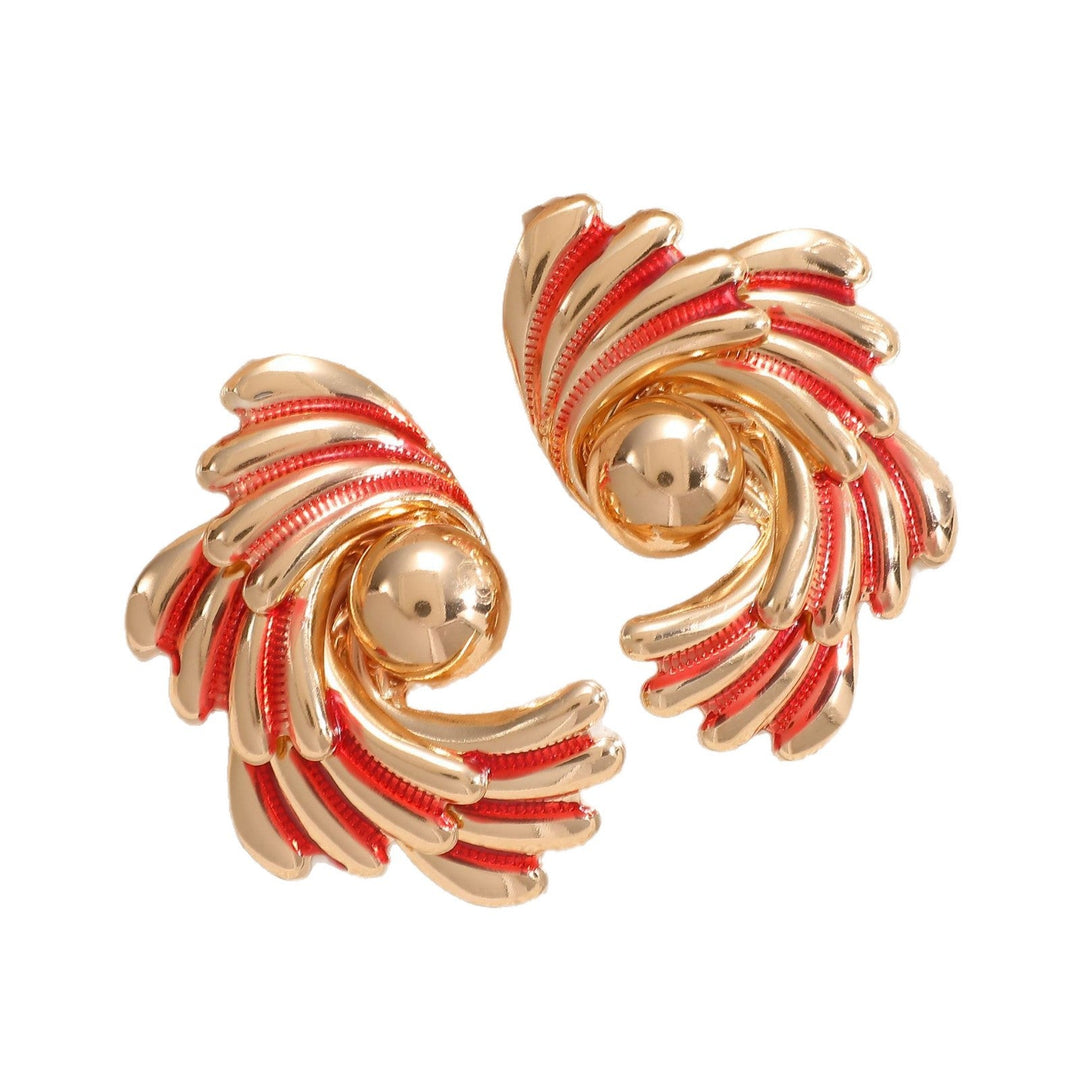 Ladies earrings with ornate wave pattern Nin Boutique