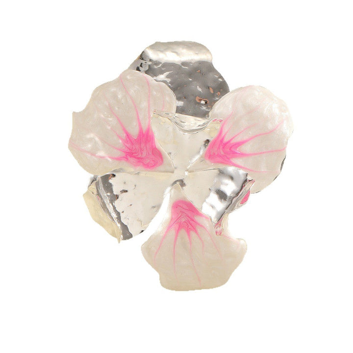 Women's flower-shaped ring made of shiny metal and high-quality epoxy resin Nin Boutique