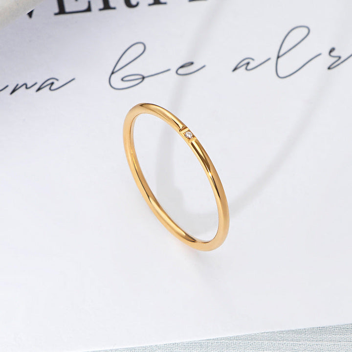 Women's simple ring with sparkling zirconia details Nin Boutique