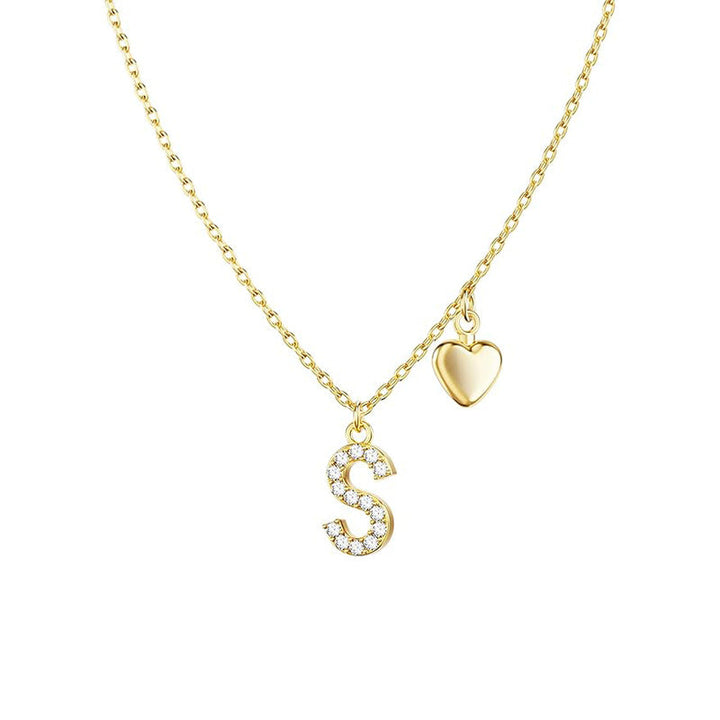 Women's necklace with individually designed initial and heart pendant Nin Boutique
