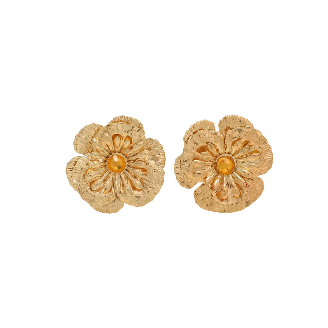 Women's stud earrings in artistic floral relief Nin Boutique