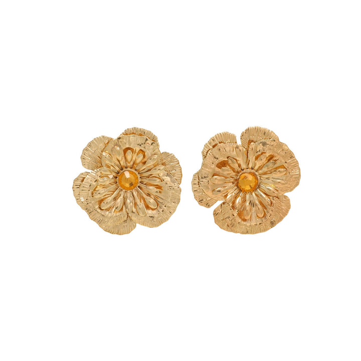Women's stud earrings in artistic floral relief Nin Boutique