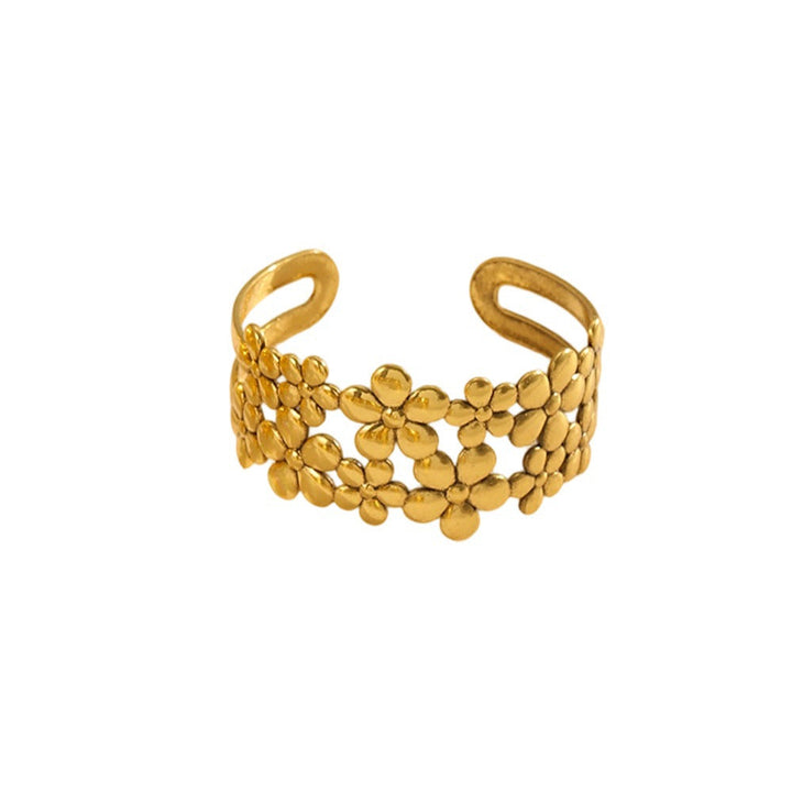 Women's Open Bracelet with Floral Motifs and Artistic Design Nin Boutique