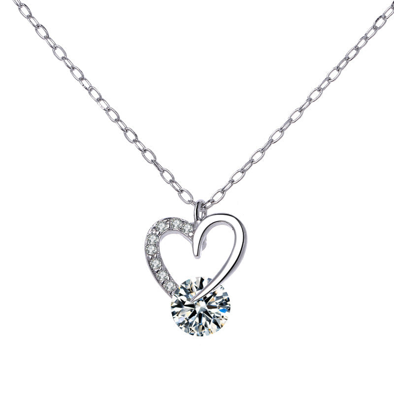 Ladies Necklace with Elegant Heart Pendant and Sparkling Zirconia Nin Boutique