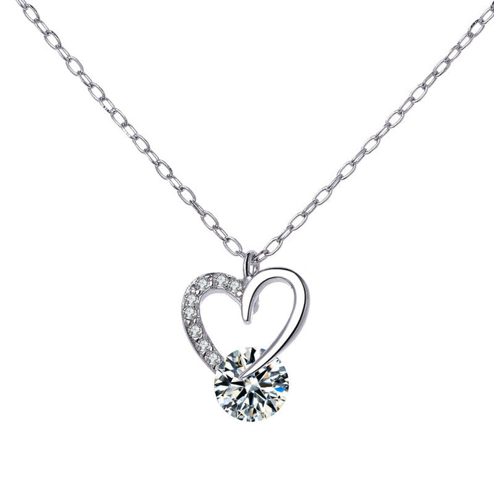 Ladies Necklace with Elegant Heart Pendant and Sparkling Zirconia Nin Boutique