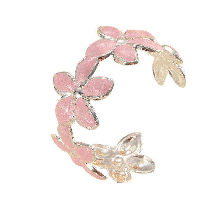 Ladies Open Bangle with Artistic Flower Design Nin Boutique