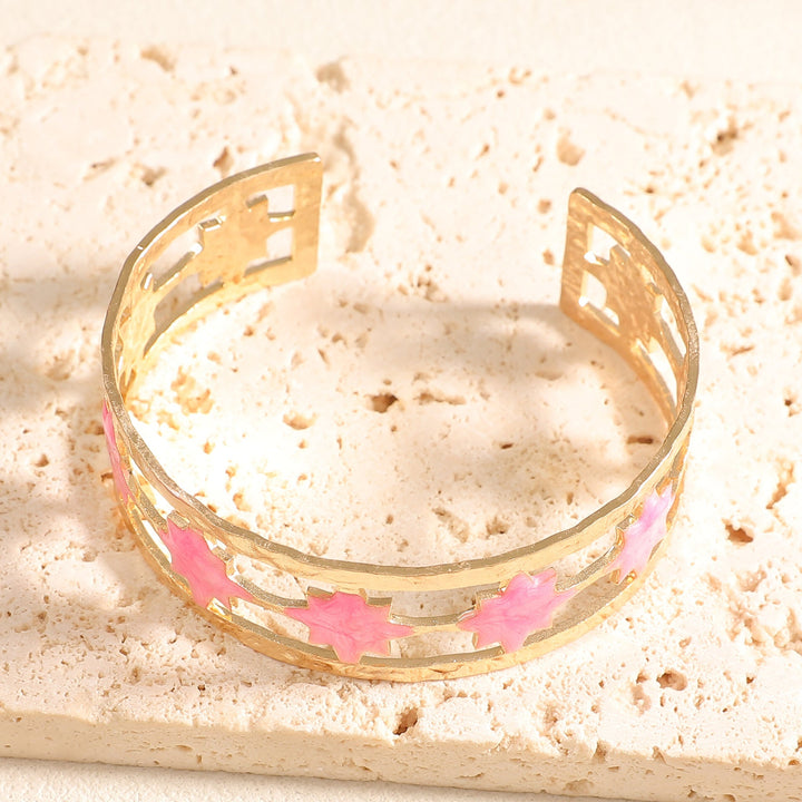Women's Open Bangle with Elegant Leaf Design Nin Boutique
