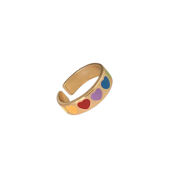 Ladies Open Ring with Colorful Hearts Nin Boutique