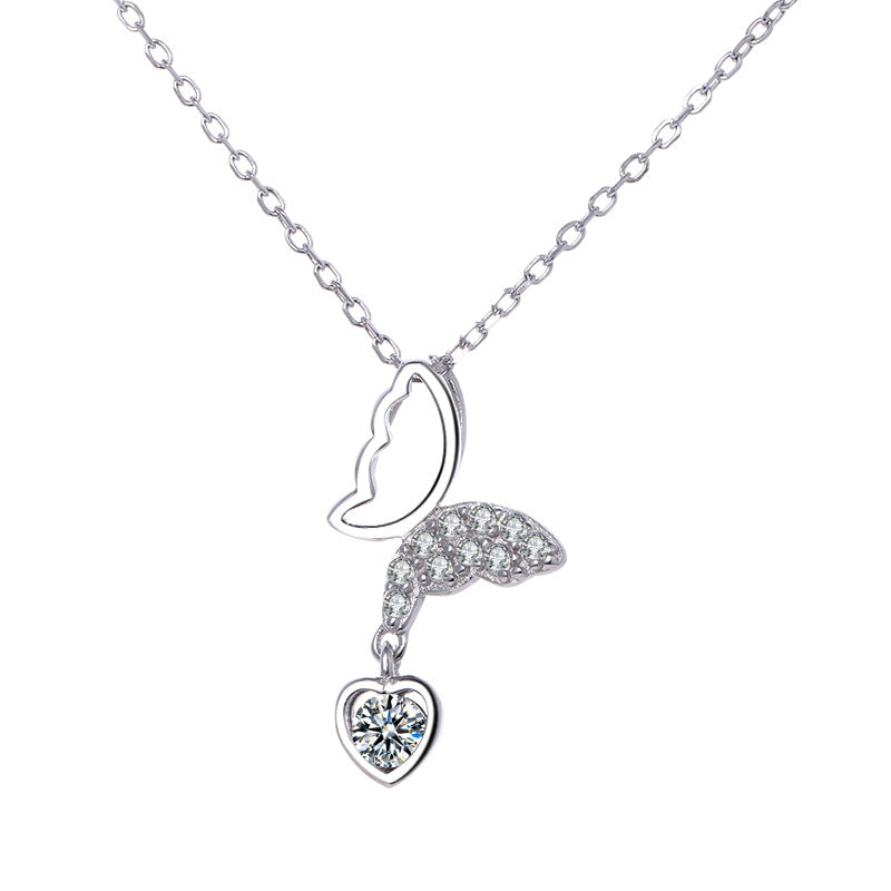 Women’s necklace with romantic heart and moon pendant Nin Boutique