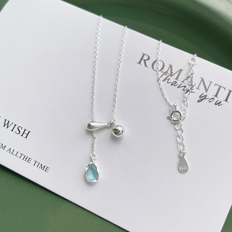 Women's necklace with elegant drop pendants and sparkling zirconia Nin Boutique