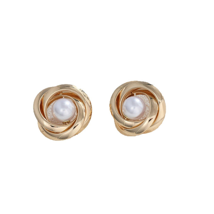 Women's pearl earrings with elegant gold frame Nin Boutique