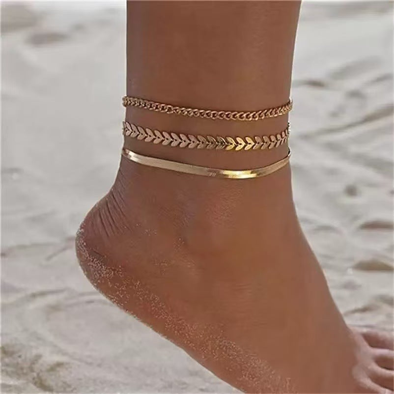Ladies elegant ankle bracelet with sparkling zirconia elements Nin Boutique