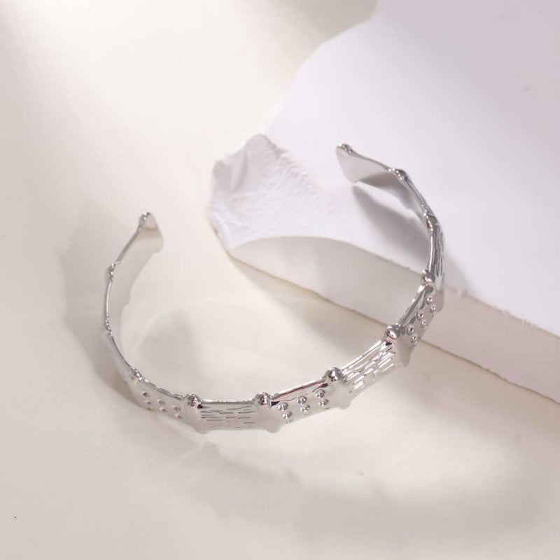 Women Open Bangle in Modern Bamboo Design Nin Boutique