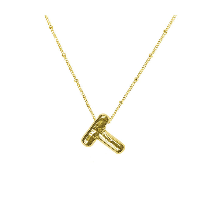 Women's necklace with a curved minimalist pendant and high-quality link chain Nin Boutique