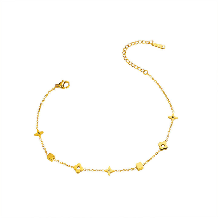 Women’s ankle bracelet with geometric charms Nin Boutique