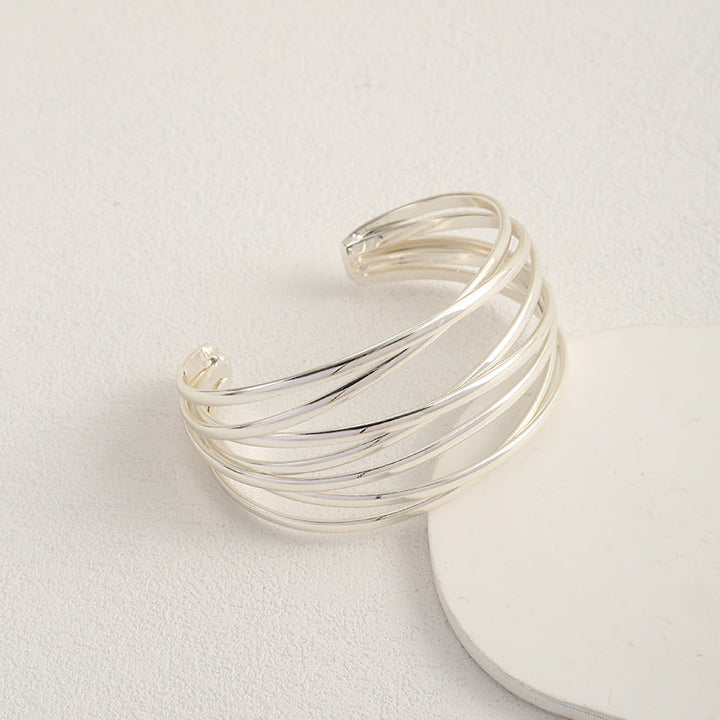 Women Open Bangle with Artistic Spiral Design Nin Boutique
