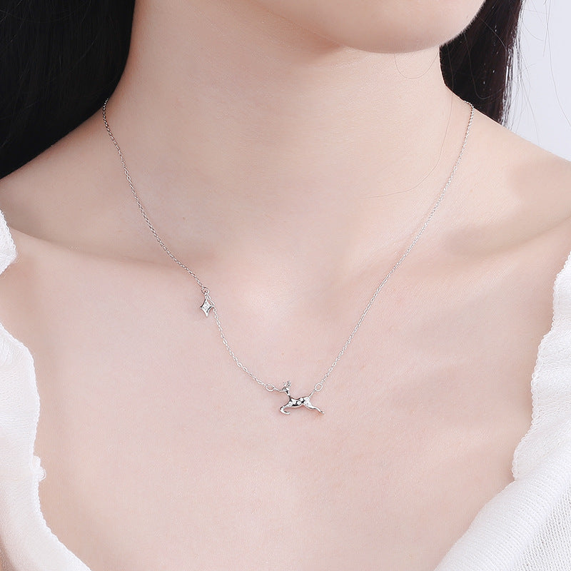 Women's necklace with stylish deer design and sparkling accents Nin Boutique