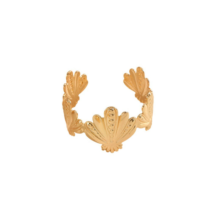 Women Open Bangle with Artistic Shell Design Nin Boutique