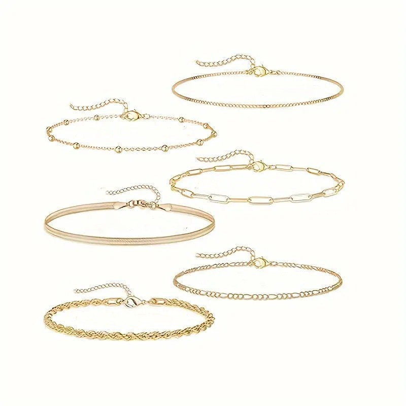 Women's multilayer ankle bracelet made of high-quality stainless steel Nin Boutique