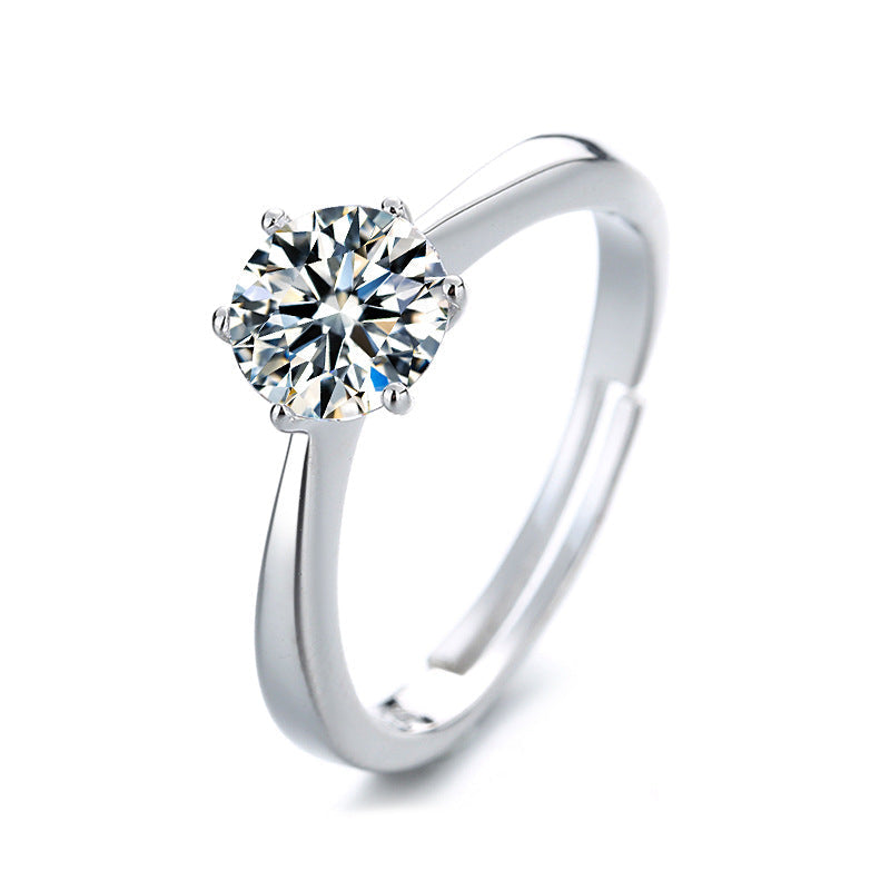 Women's ring with sparkling zircon and modern, curved design Nin Boutique