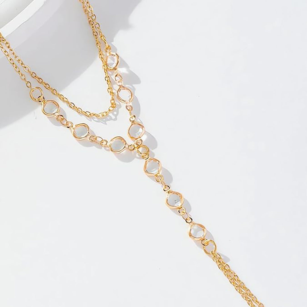 Ladies delicate ankle bracelet with elegant link and crystal accents Nin Boutique