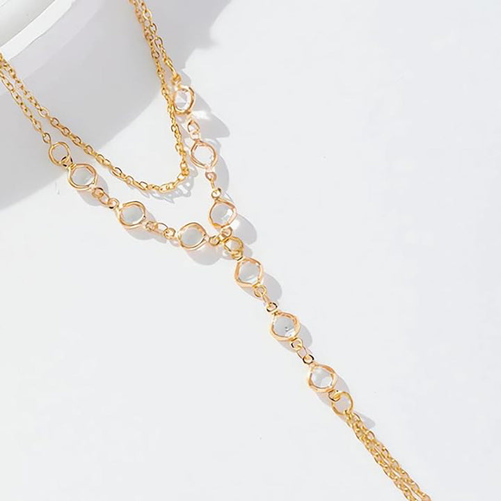Ladies delicate ankle bracelet with elegant link and crystal accents Nin Boutique