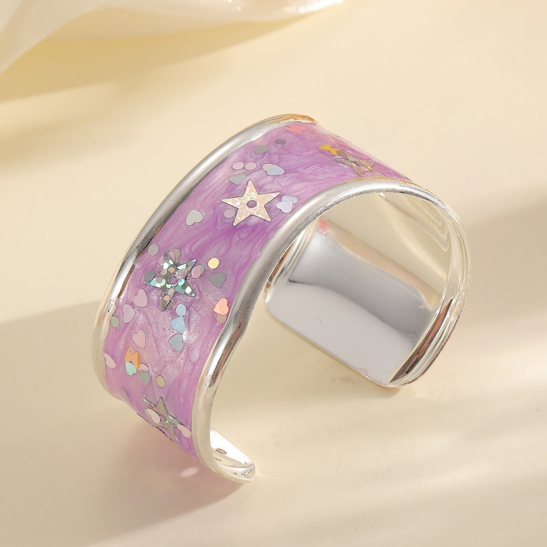Women's Open Bracelet with Sparkling Star Motif Nin Boutique