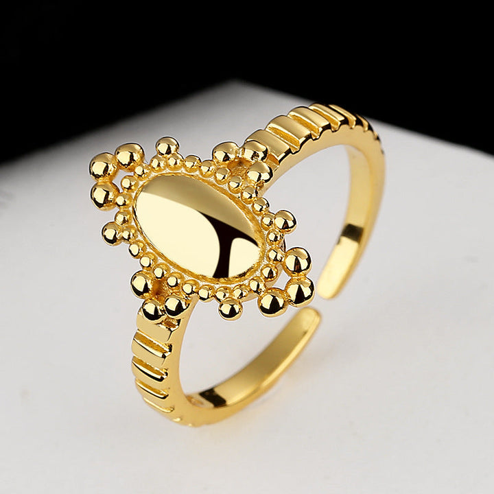 Women Open Ring with intricate, textured design Nin Boutique
