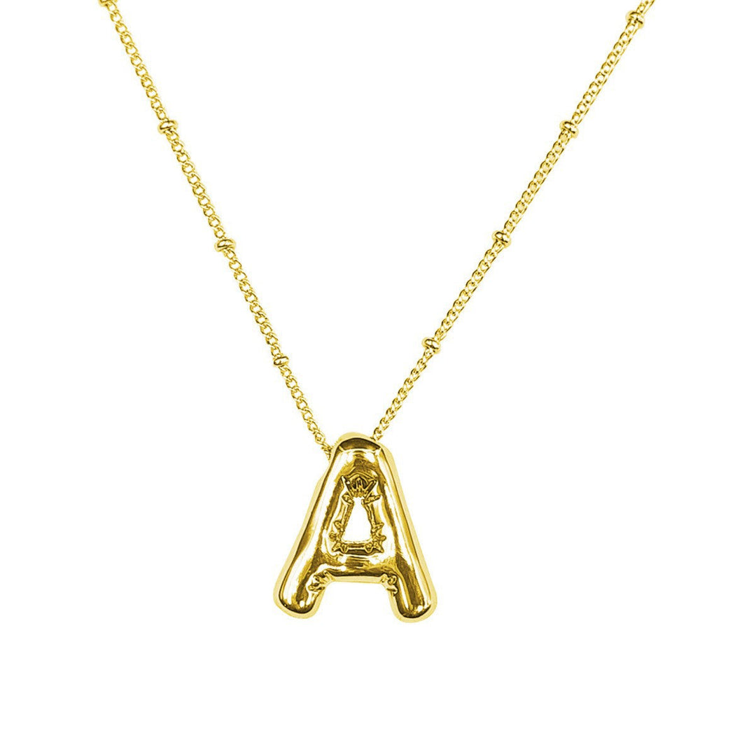Women's necklace with a curved minimalist pendant and high-quality link chain Nin Boutique