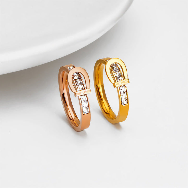 Women Stylish Fashionable Ring with Shiny Zirconia Stones Nin Boutique