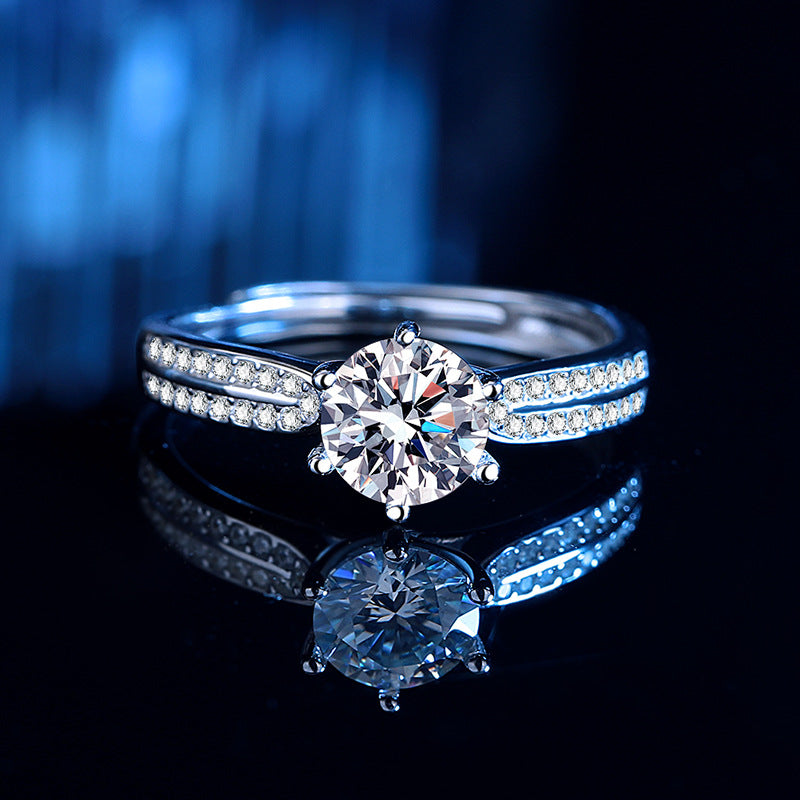 Women's ring with sparkling zirconia and elegant double band Nin Boutique