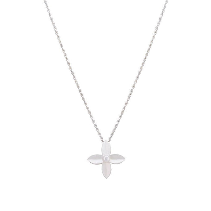 Women's necklace with elegant, floral pendant and fine link chain Nin Boutique