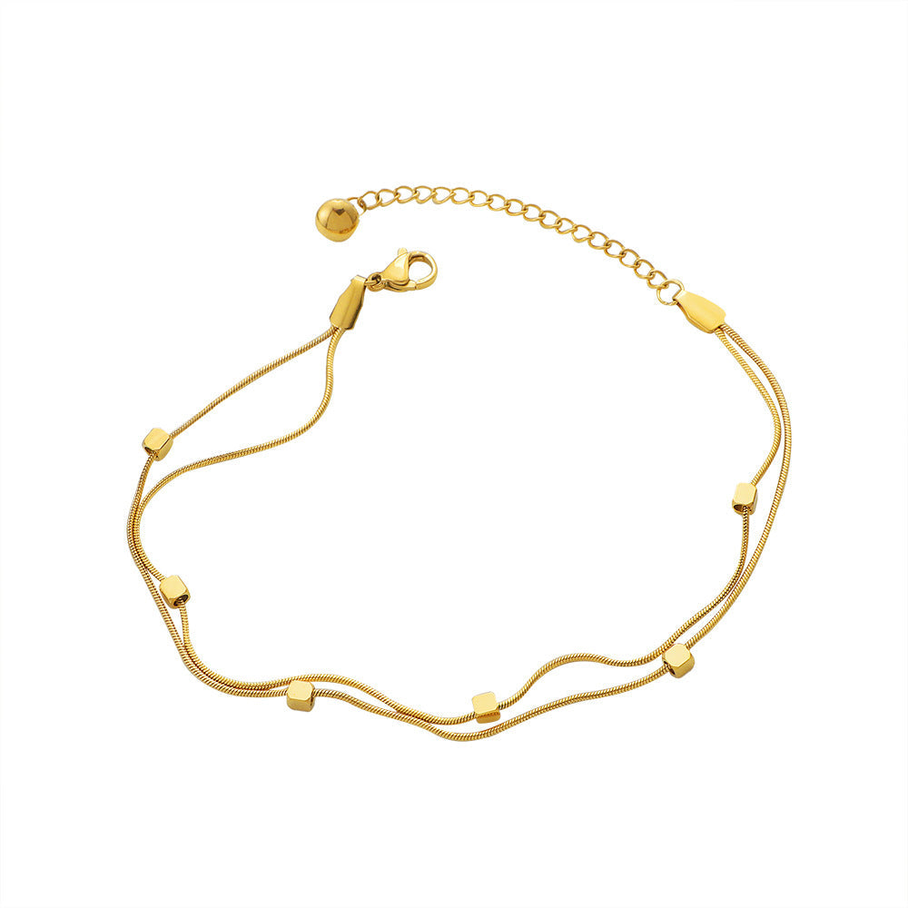 Women elegant ankle bracelet with geometric accents Nin Boutique