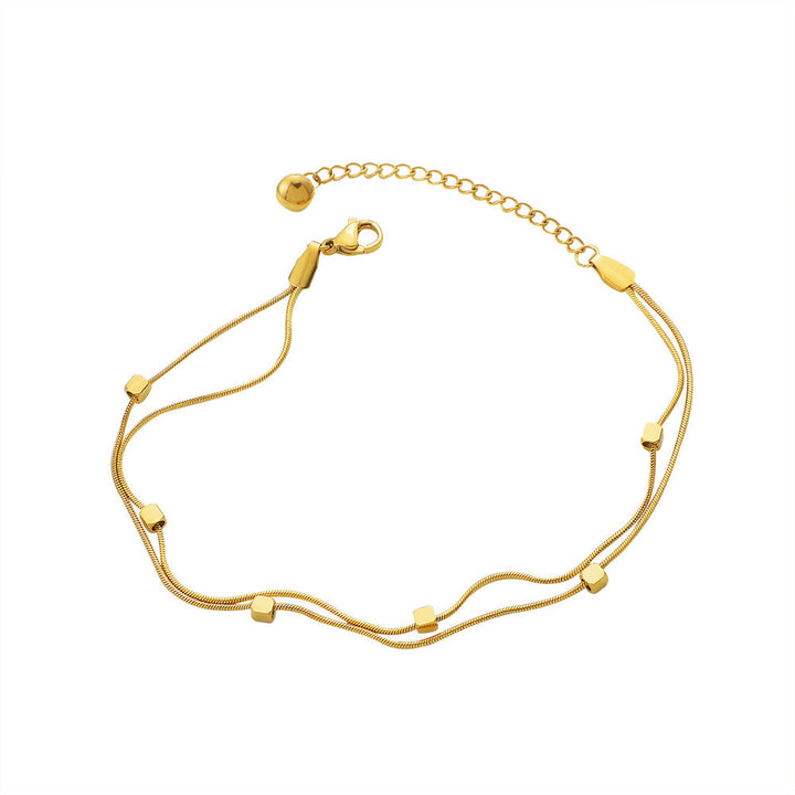 Women elegant ankle bracelet with geometric accents Nin Boutique