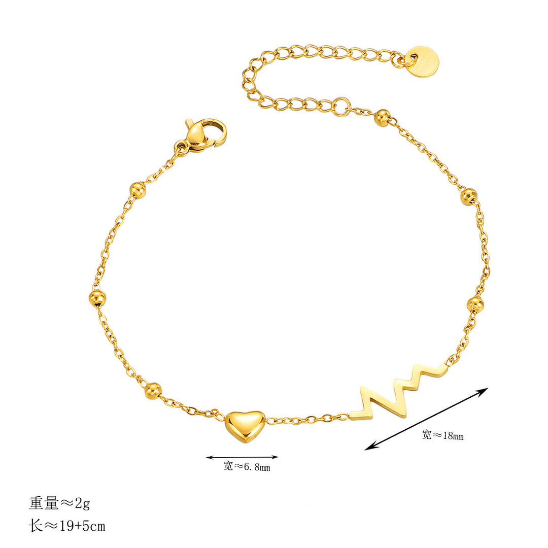 Ladies delicate ankle chain with heart-shaped and pulsating design Nin Boutique