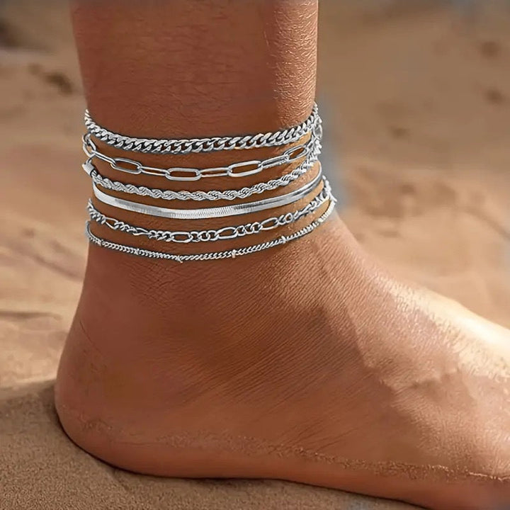 Women's multilayer ankle bracelet made of high-quality stainless steel Nin Boutique