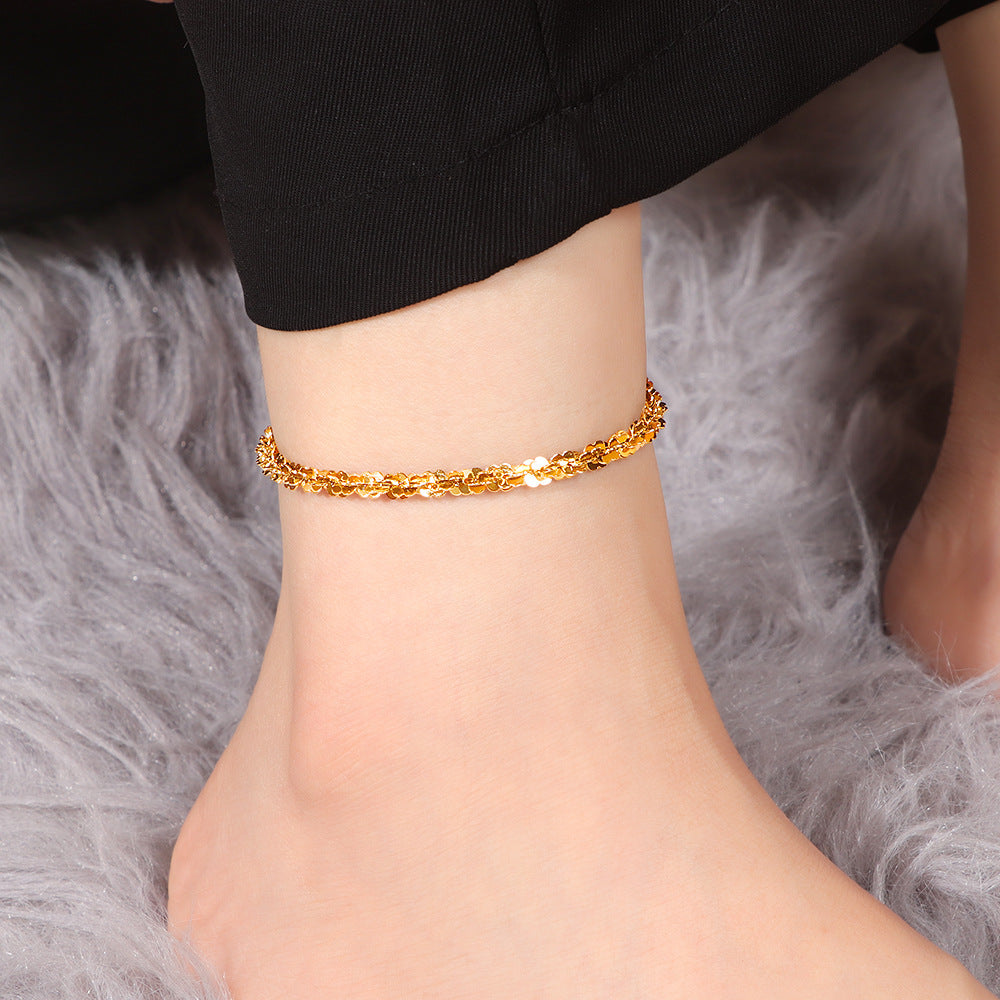 Women's Sparkling Chain Ankle Bracelet Nin Boutique