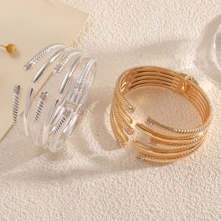 Ladies Open Bracelet with Modern, Layered Design Nin Boutique