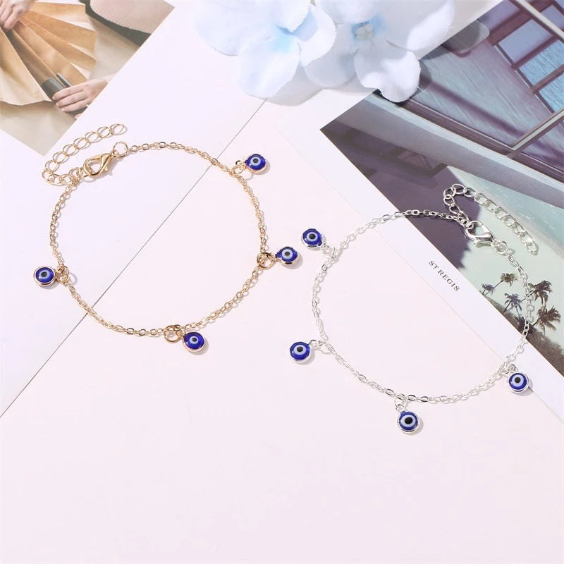 Women's ankle bracelet with protective eye charms Nin Boutique