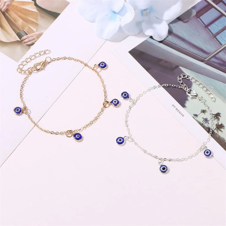 Women's ankle bracelet with protective eye charms Nin Boutique
