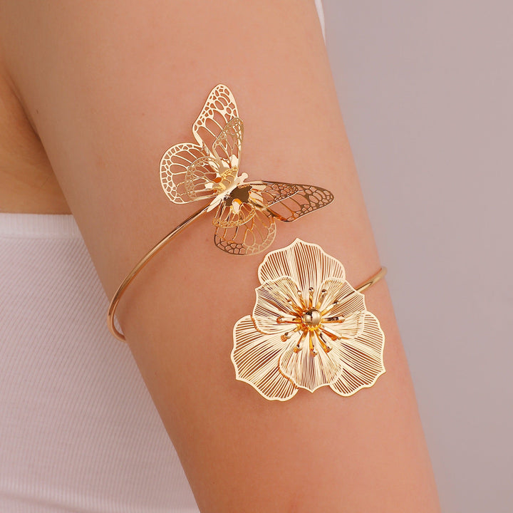 Women Open Cuff with Floral Accents Nin Boutique