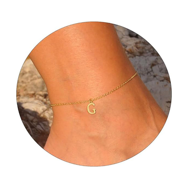 Women's ankle bracelet with personalized initial Nin Boutique