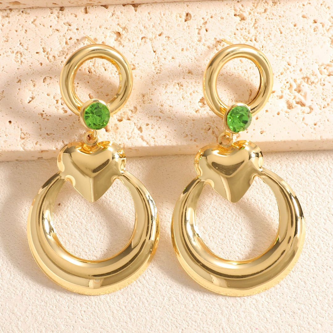 Ladies earrings with modern heart and ring design Nin Boutique