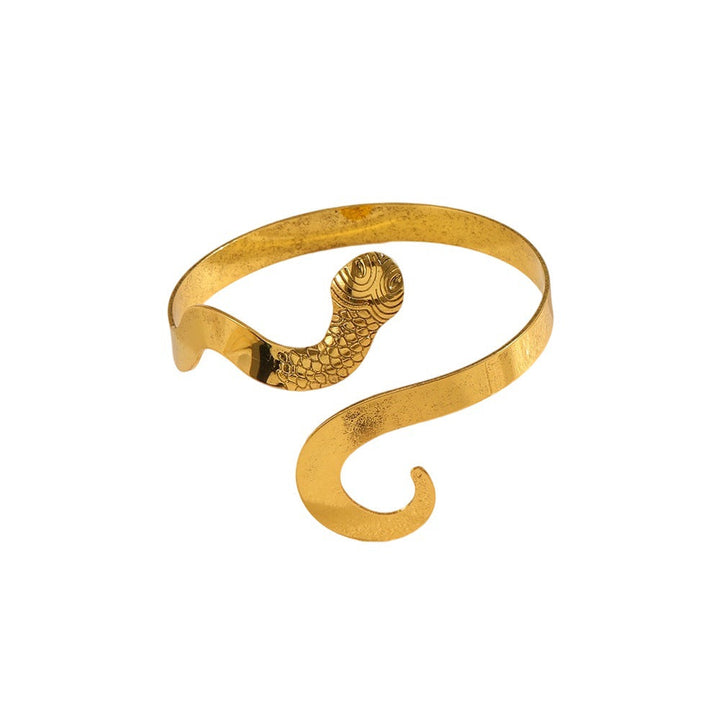 Ladies Open Bangle with ornate fish motif Nin Boutique