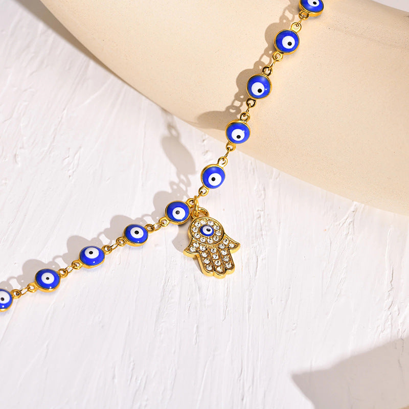 Women’s fashionable ankle bracelet with mystical protective charm Nin Boutique