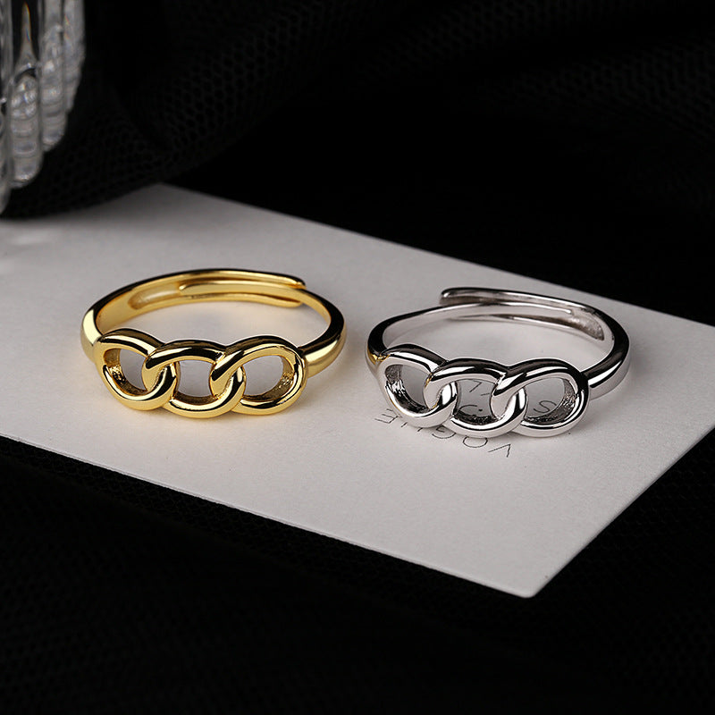 Ladies Open Ring with Artistic Chain Design Nin Boutique