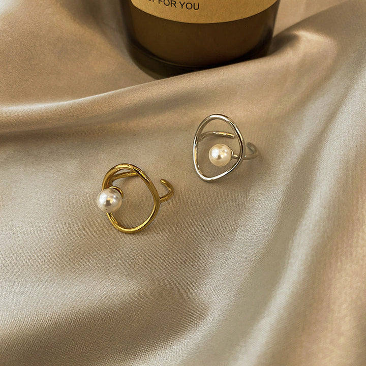Ladies Open Ring with Unique Pearl Design Nin Boutique