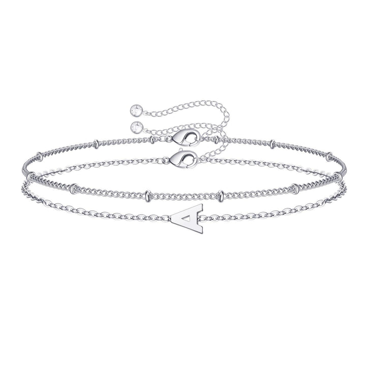 Ladies ankle bracelet with charming letter pendant and delicate chain design Nin Boutique