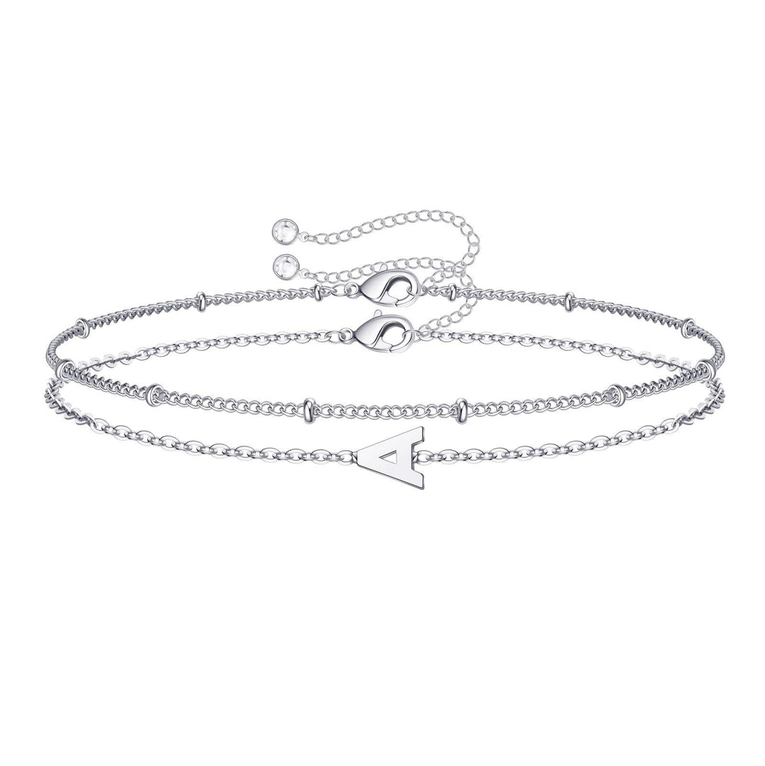 Ladies ankle bracelet with charming letter pendant and delicate chain design Nin Boutique
