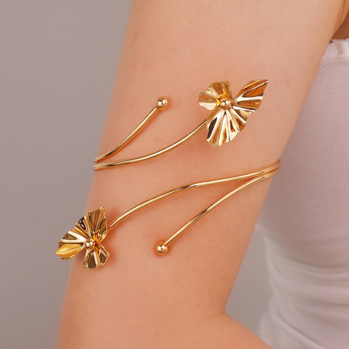 Women Open Cuff with Floral Accents Nin Boutique